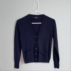 J. Crew Black V-neck Cardigan Pockets